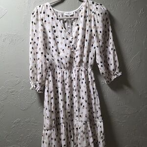 Gilli Tan And Black Polka Dot Dress